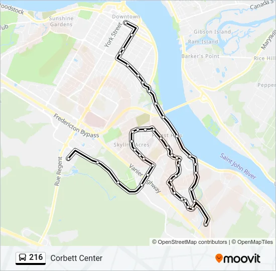216 Bus Line Map
