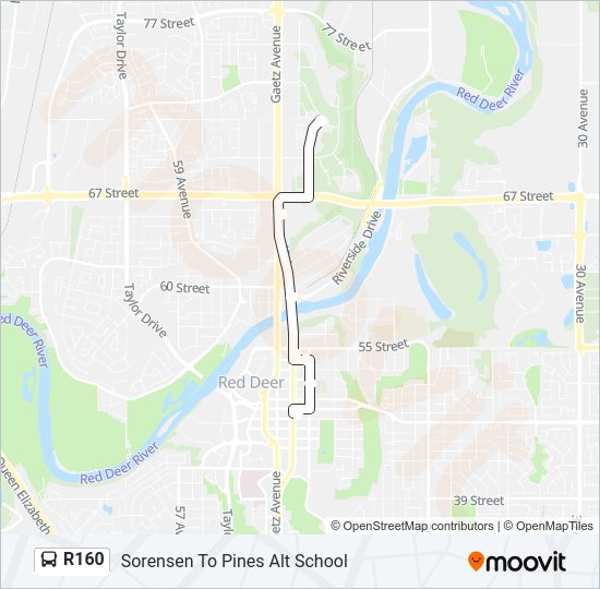 R160 bus Line Map