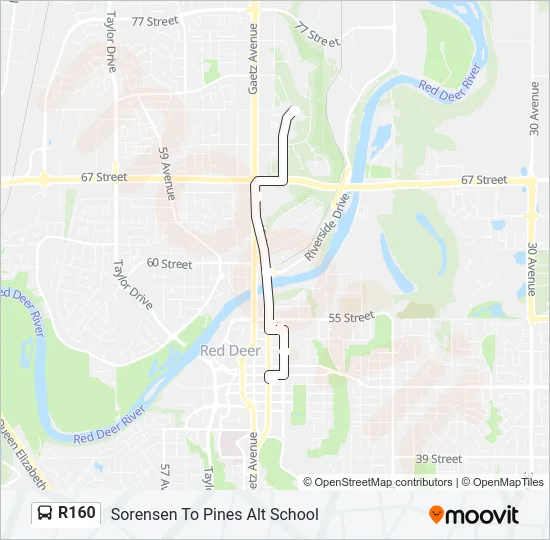 R160 Bus Line Map