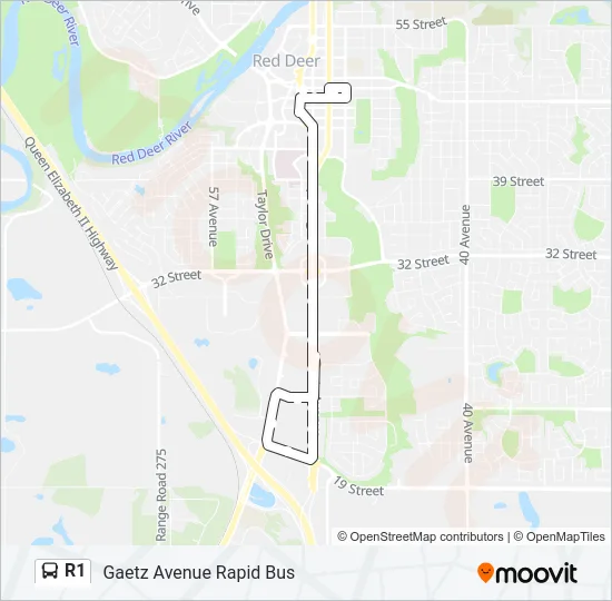 R1 Bus Line Map
