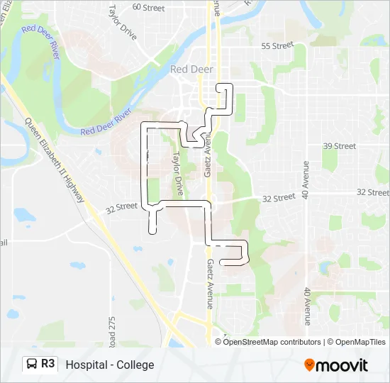 R3 Bus Line Map
