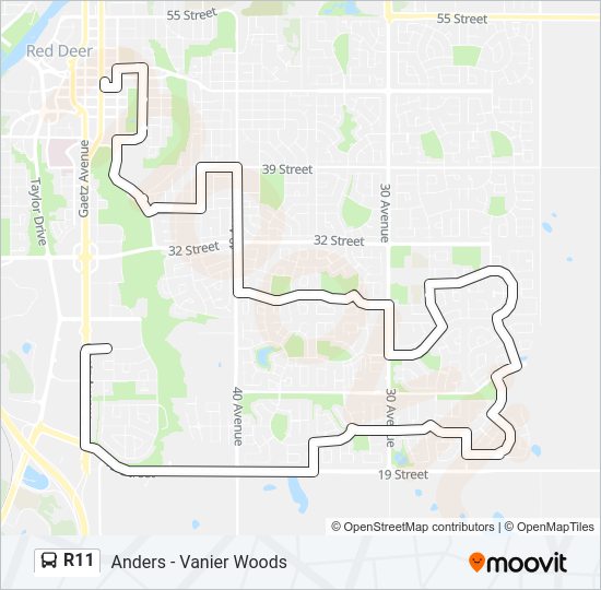 R11 bus Line Map