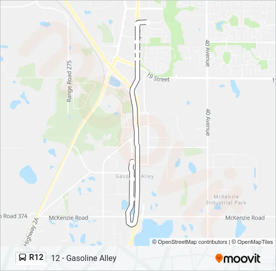 R12 Bus Line Map