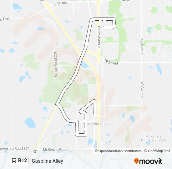 R12 Bus Line Map