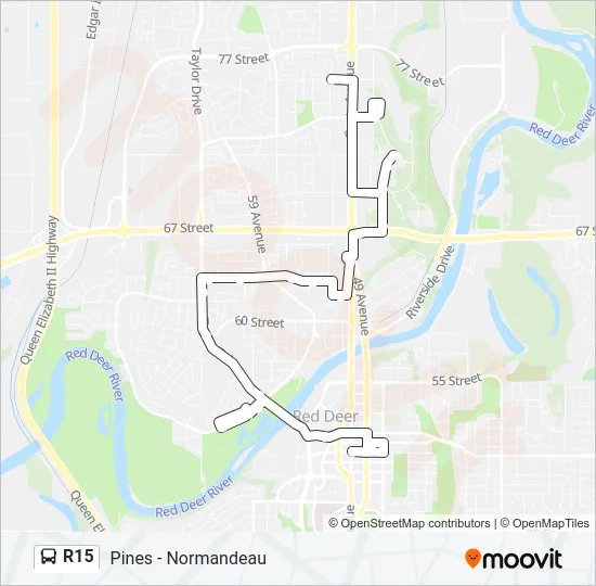 R15 Bus Line Map