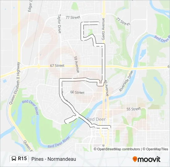 R15 Bus Line Map