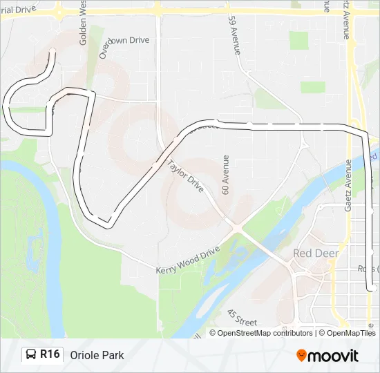 R16 Bus Line Map