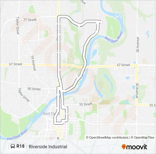 R18 Bus Line Map