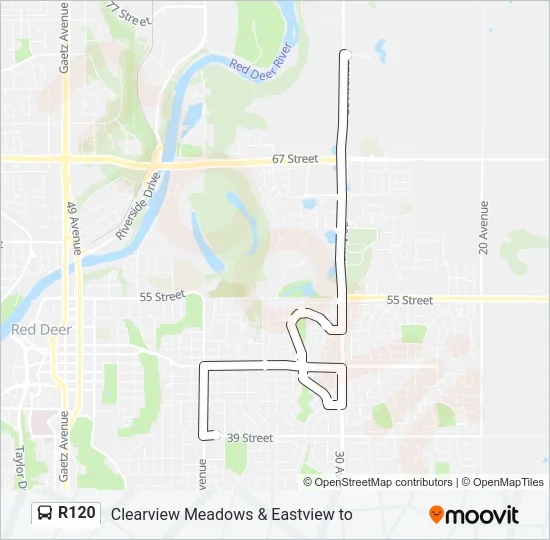 R120 Bus Line Map