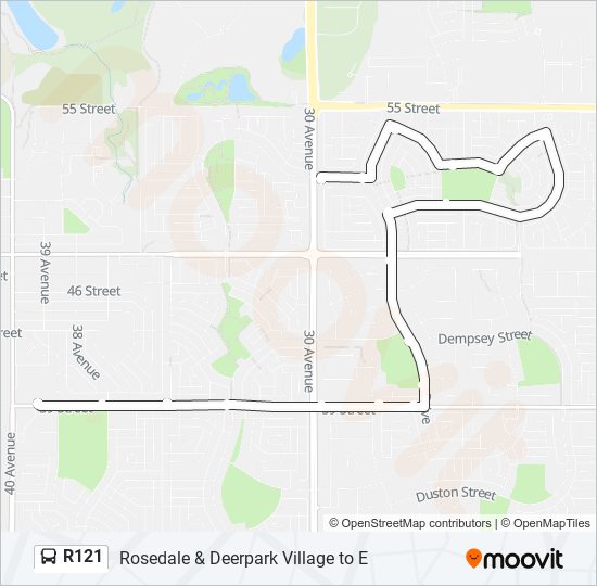 R121 bus Line Map