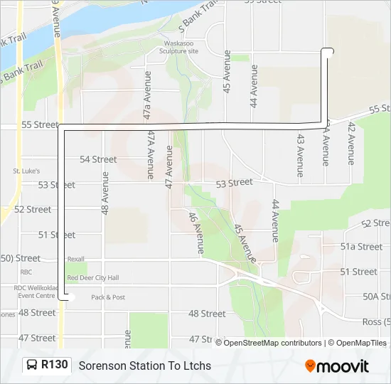 R130 Bus Line Map