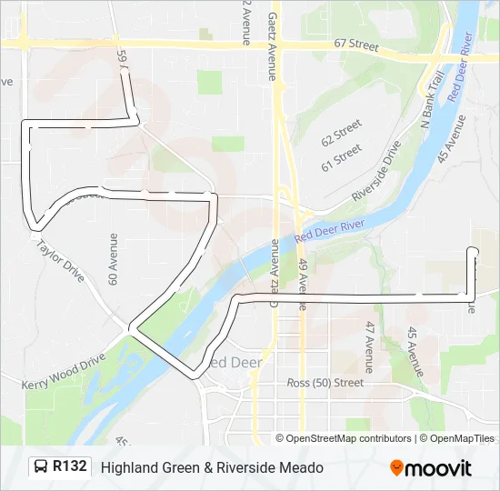 R132 Bus Line Map