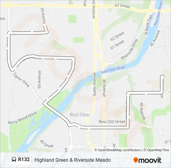 R132 Bus Line Map