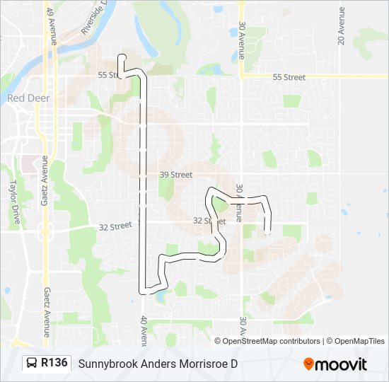 R136 Bus Line Map