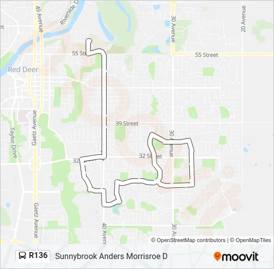 R136 Bus Line Map