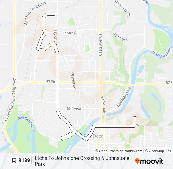 R139 bus Line Map