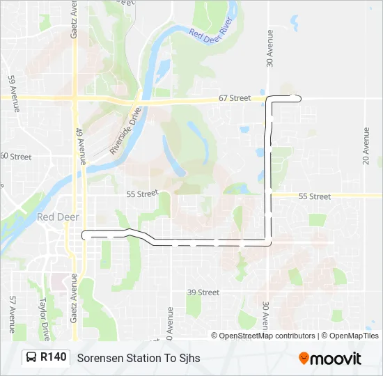 R140 Bus Line Map