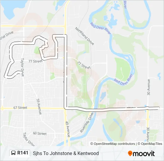 R141 Bus Line Map