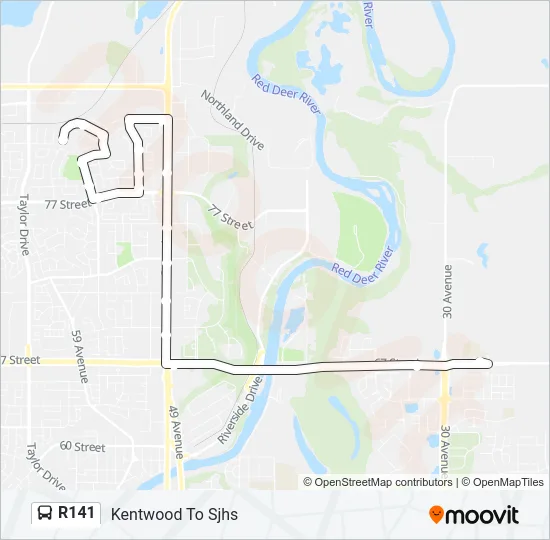 R141 Bus Line Map