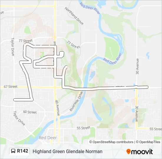 R142 Bus Line Map