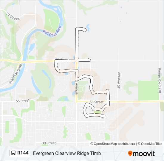 R144 bus Line Map