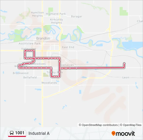 1001 Bus Line Map
