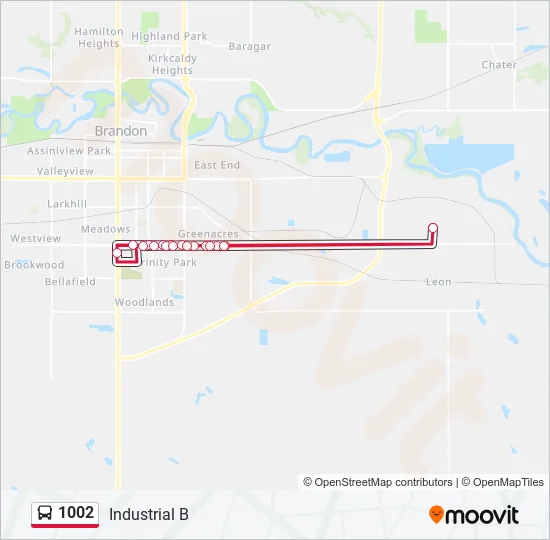 1002 Bus Line Map