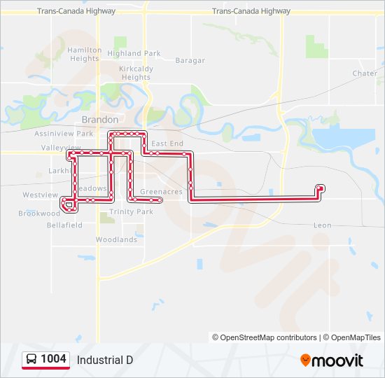 1004 bus Line Map