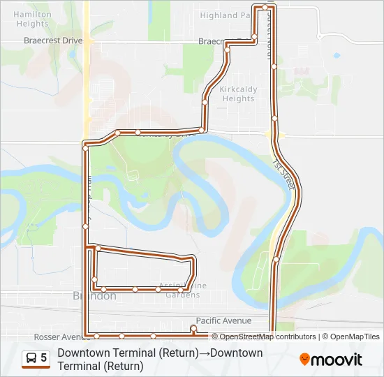 5 Bus Line Map