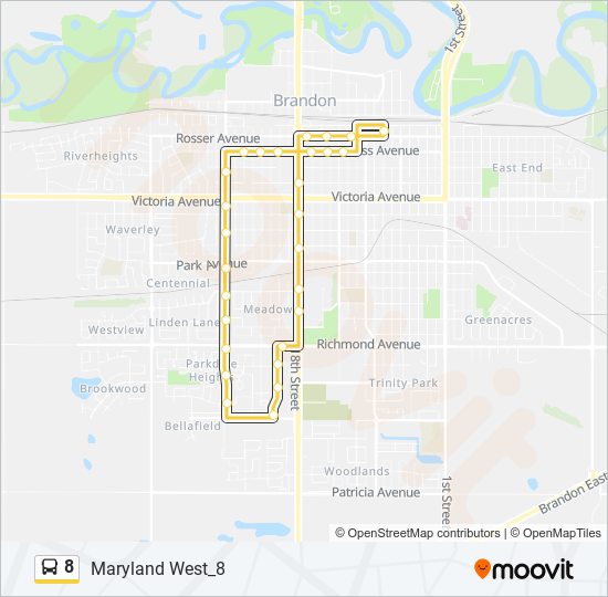 8 Bus Line Map