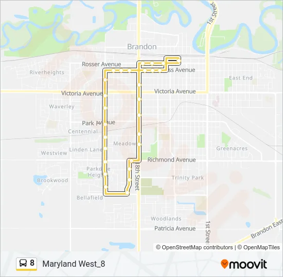 8 Bus Line Map
