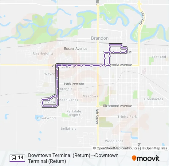 14 Bus Line Map