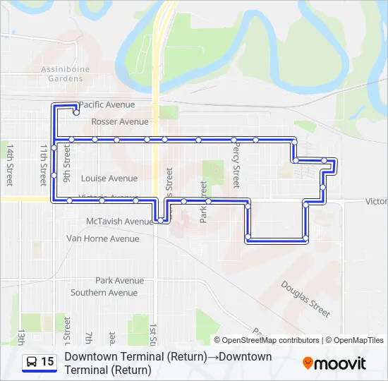 15 Bus Line Map