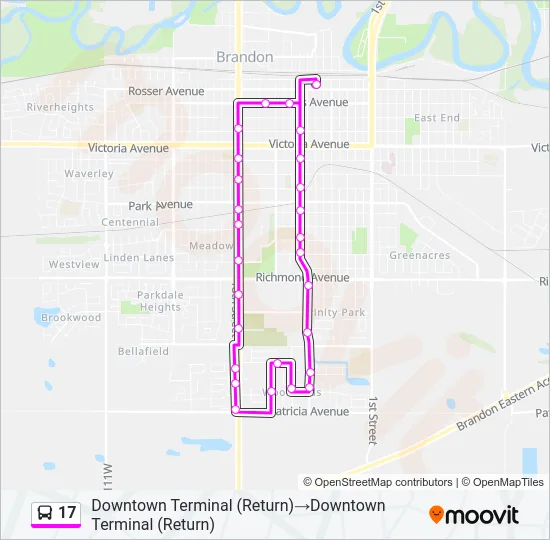 17 Bus Line Map