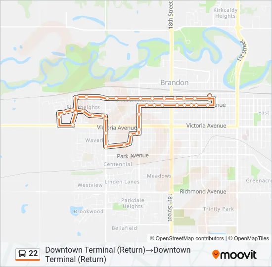 22 Bus Line Map