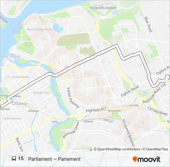 15 Bus Line Map