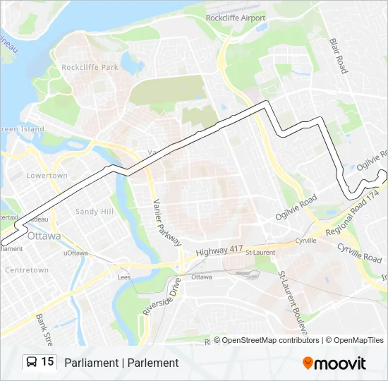 15 Bus Line Map