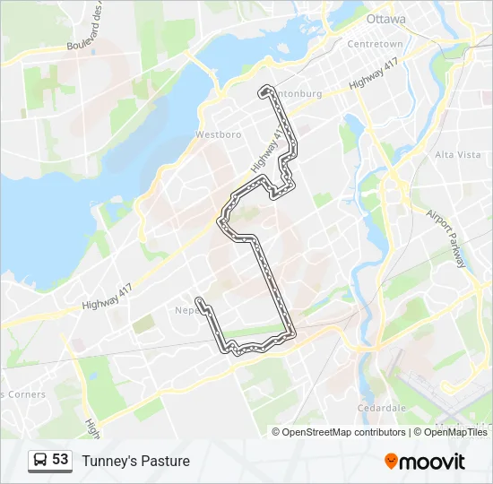 53 Bus Line Map
