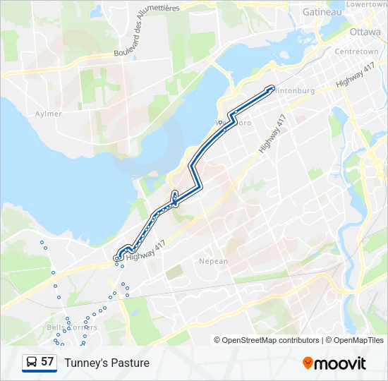 57 Bus Line Map