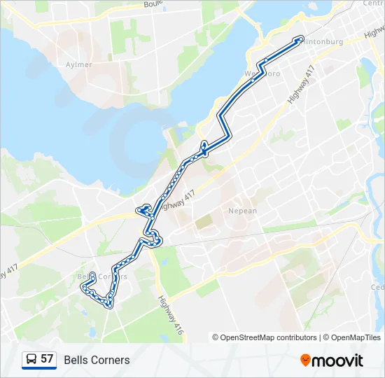 57 Bus Line Map
