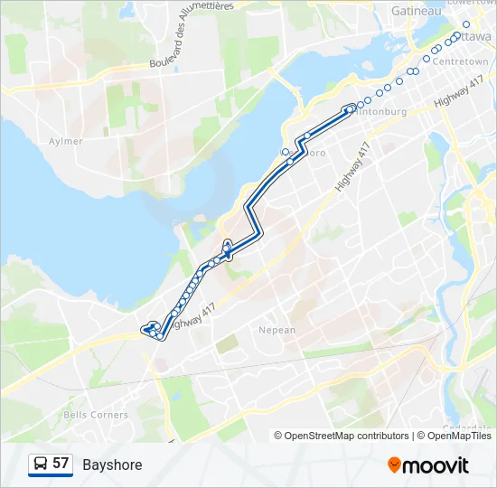 57 Bus Line Map