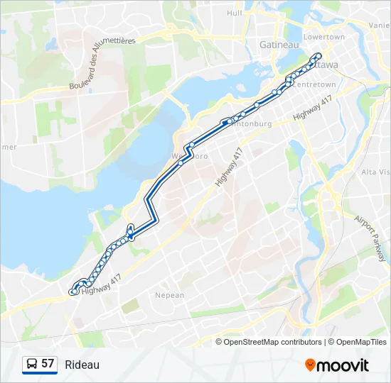 57 Bus Line Map