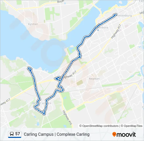57 Bus Line Map