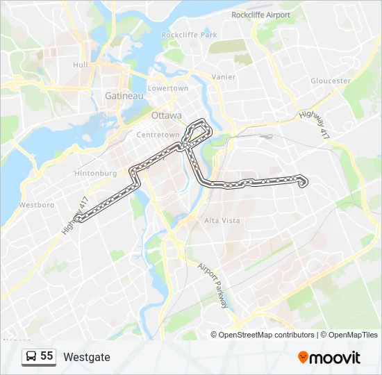 55 Bus Line Map