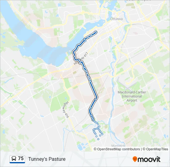 75 Bus Line Map