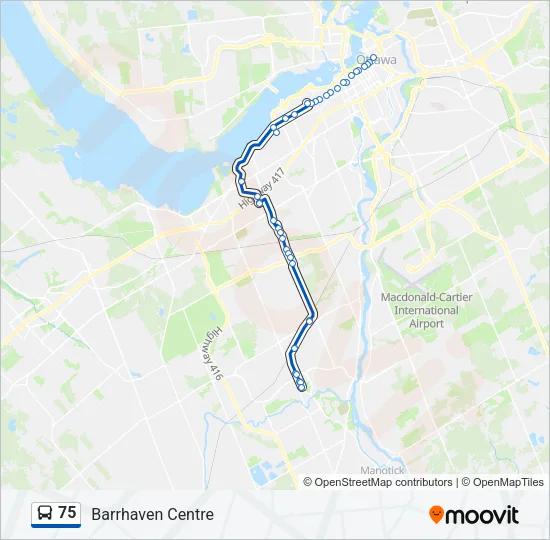 75 Bus Line Map