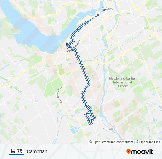 75 Bus Line Map