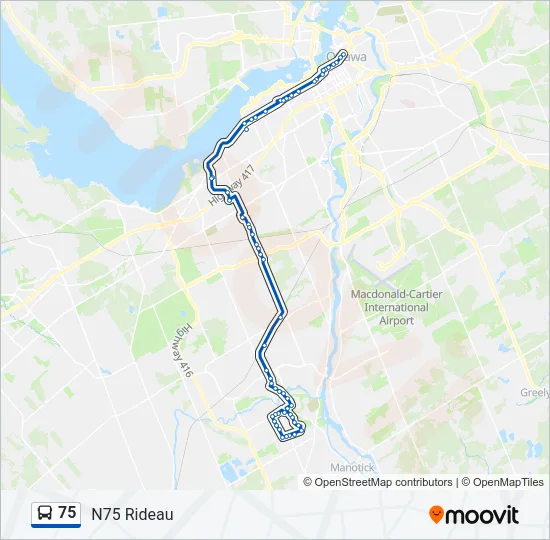 75 Bus Line Map
