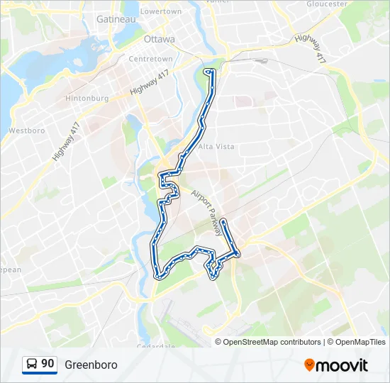 90 Bus Line Map