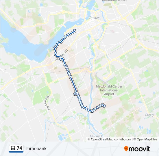 74 Bus Line Map